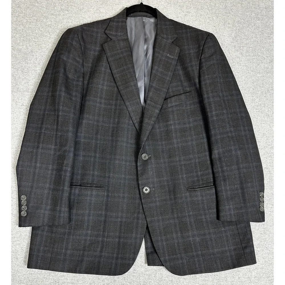 Corporate Image Sport‎ Coat Mens 42R Gray Blue Blazer 2 Button Double Vent